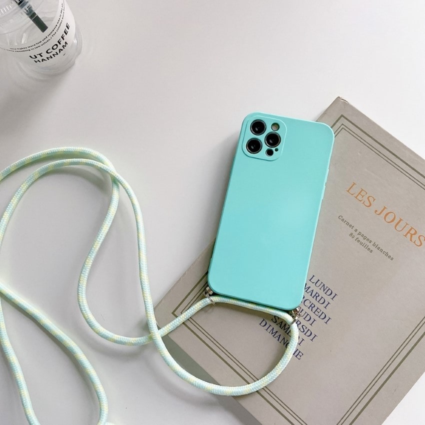 Liquid Silicone Crossbody Rope Case with Lens Cover - Apple - Influcase