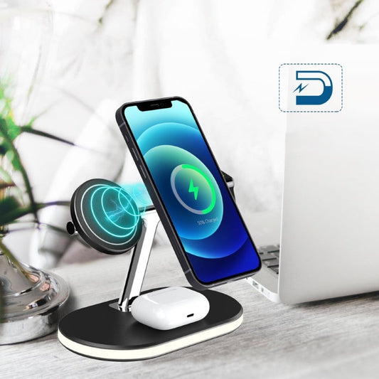 3-in-1 Nightstand Wireless Charger with LED Light - Influcase