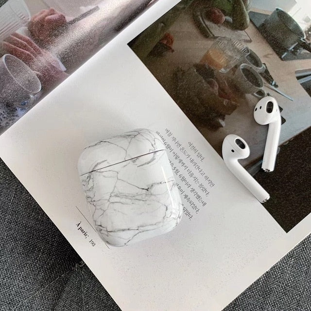 White Marble Case - AirPods - Influcase